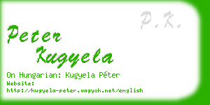 peter kugyela business card